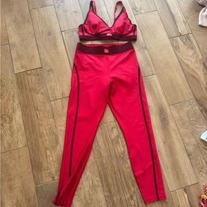 Alo Yoga Line up set in bold red